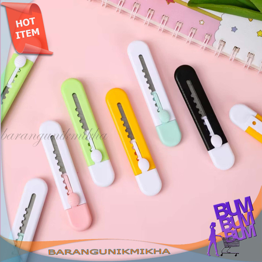 

Cutter Mini Polos / Pisau Silet Kecil / Mini Cute Cutter Pemotong Kertas / Cutter Portable Kecil