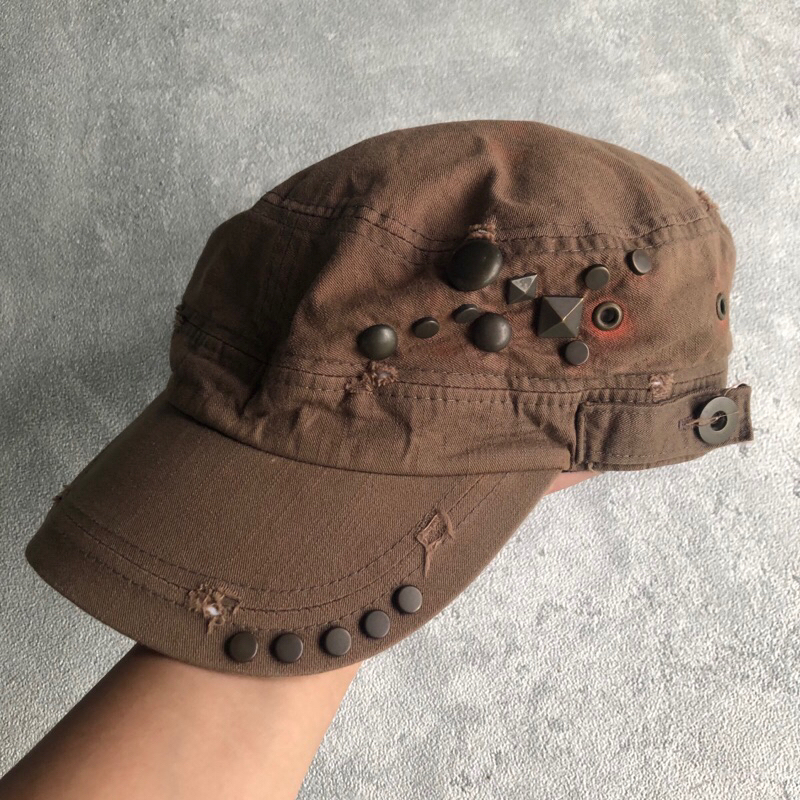 Distressed Studded Gothic Hats