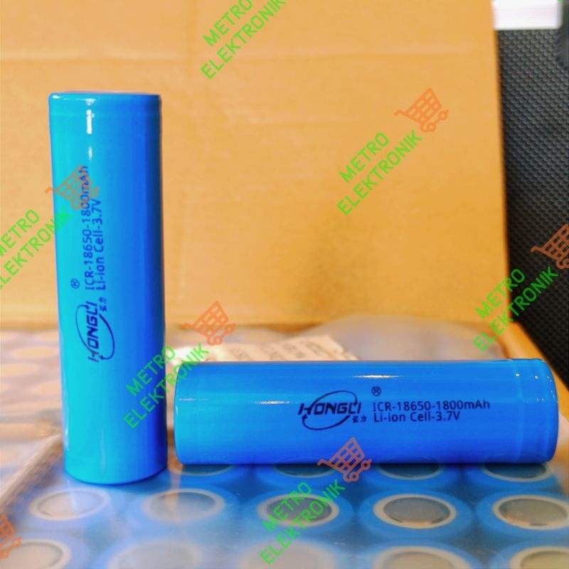baterai hongli 1800mah 3.7v baterai 18650 full new