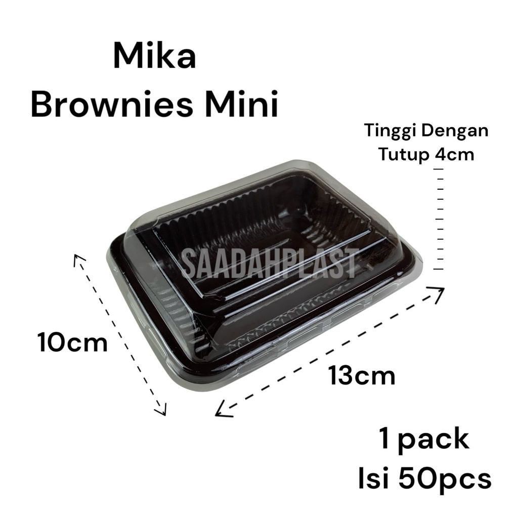 (ISI 50) Mika Brownies Mini Kecil / Kotak Puding Bronis Kue Tart - Warna Coklat