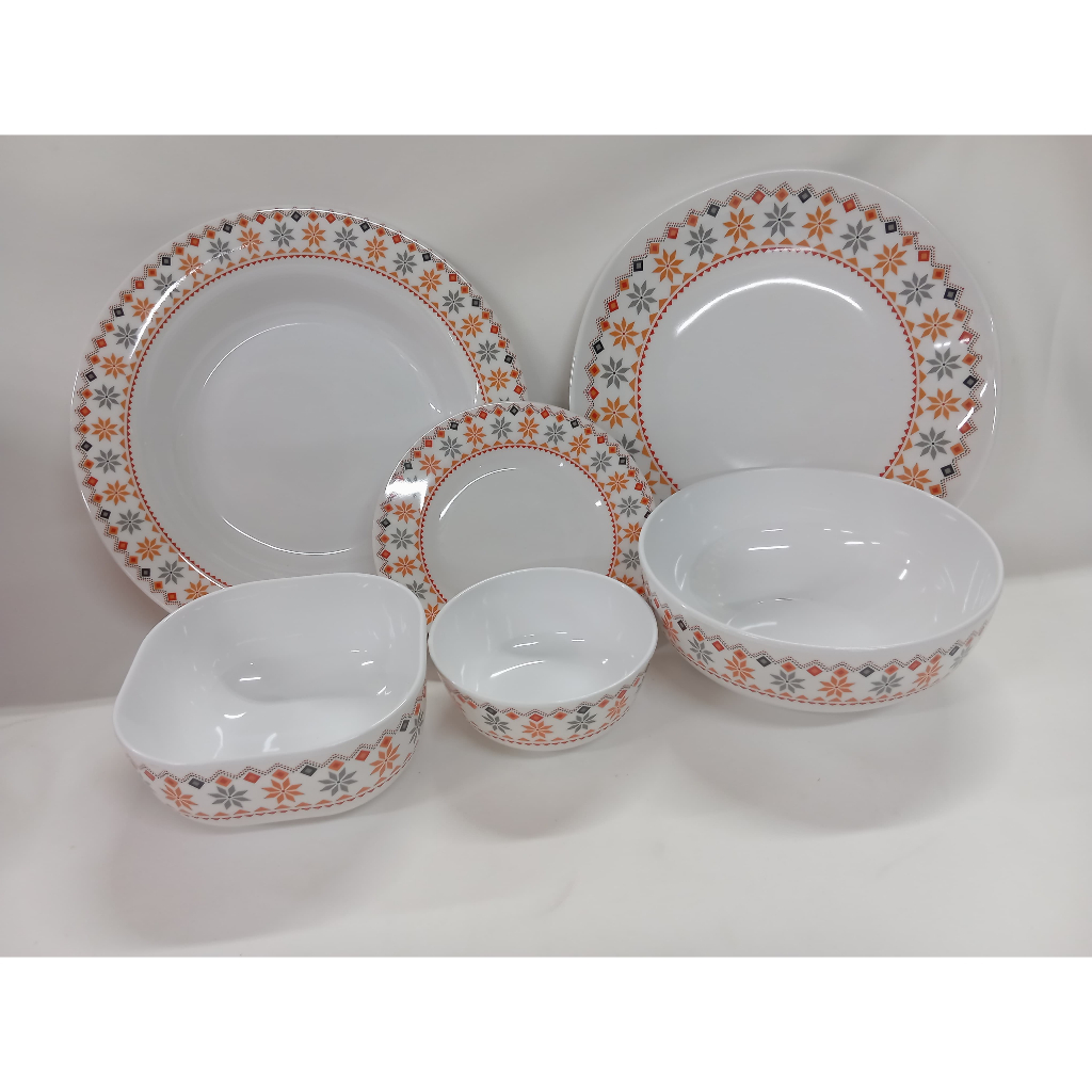 Piring Bulat Ceper Motif Aesthethic/Piring Melamin Satuan/Mangkok Makan Melamin