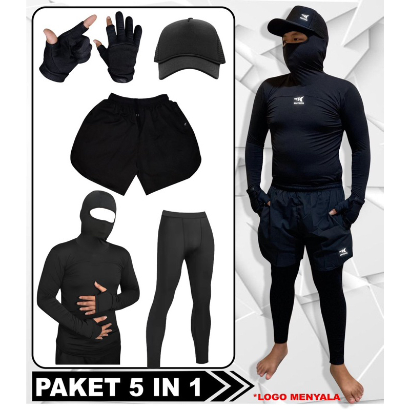 Paket Hemat Kaos Mancing Baju Mancing Manset Mancing Topi Mancing Celana Mancing Sarung Tangan Manci