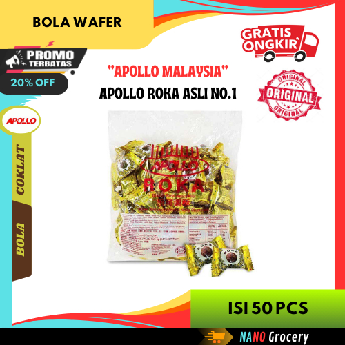 

Apollo Roka Wafer Ball Isi 50 Pcs | Bola Wafer Asli Malaysia