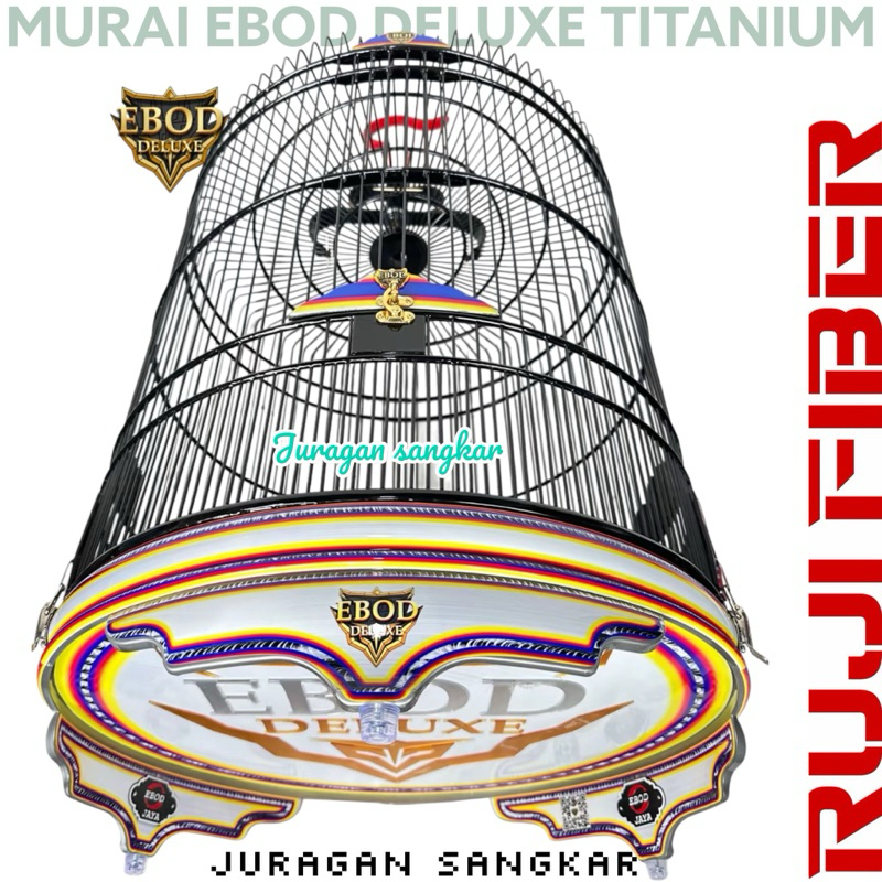 SANGKAR KANDANG MURAI EBOD DELUXE TITANIUM AKRILIK TIMBUL