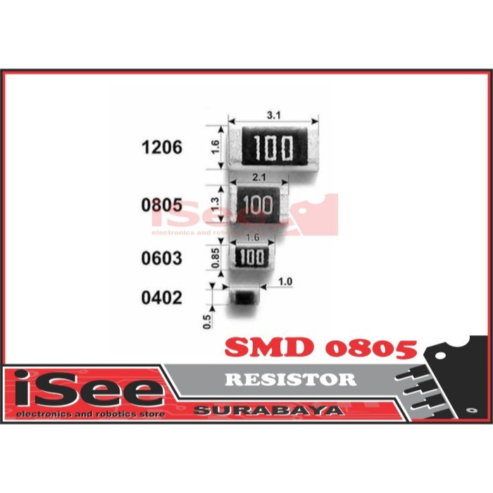 Resistor smd 0805 2M 2 M mega ohm 2000000 Ohm Toleransi 1% tolerance