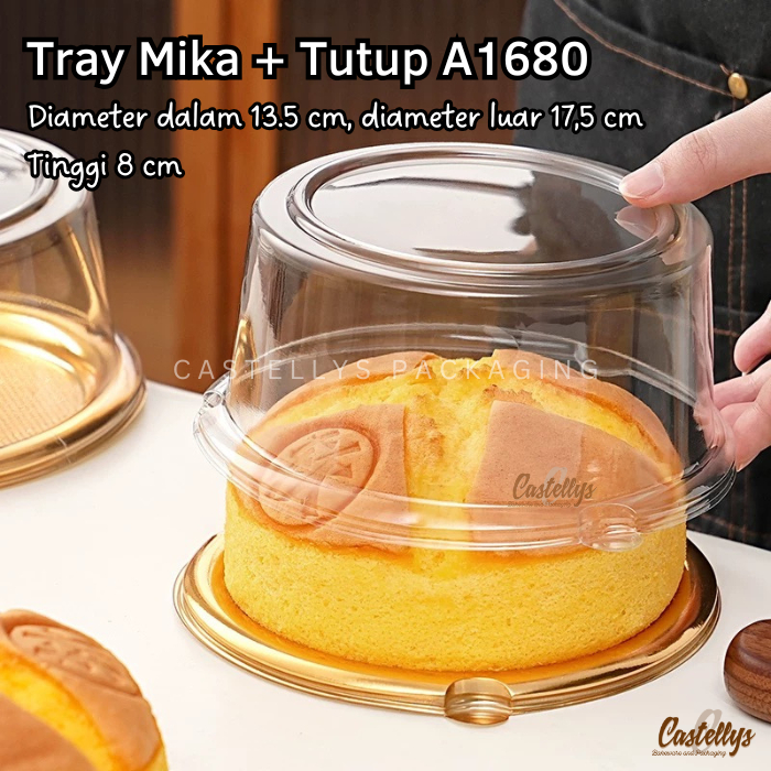 

Kotak Tray Mika Bulat Tutup A1680 buat Mini Cake Pudding Bolu Sponge Cake Chiffon
