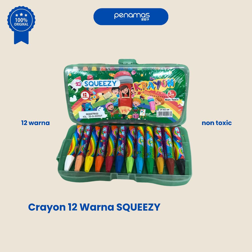 

CRAYON SQUEESY 12 WARNA / CRAYON 12 WARNA / SET