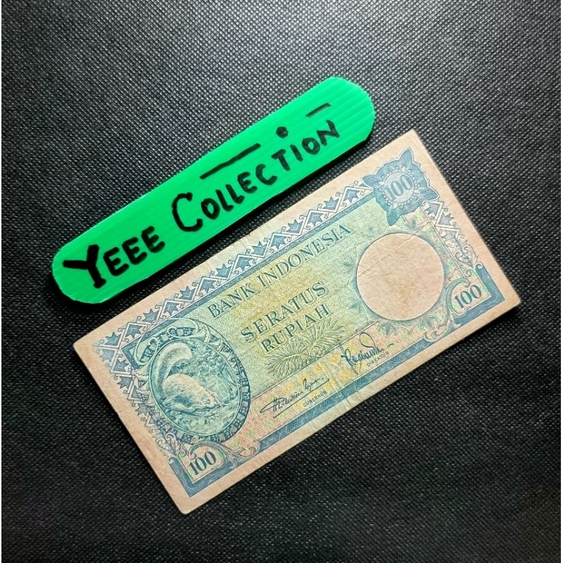 Uang Kertas Kuno 100 Rupiah Tupai Seri Hewan Tahun 1957