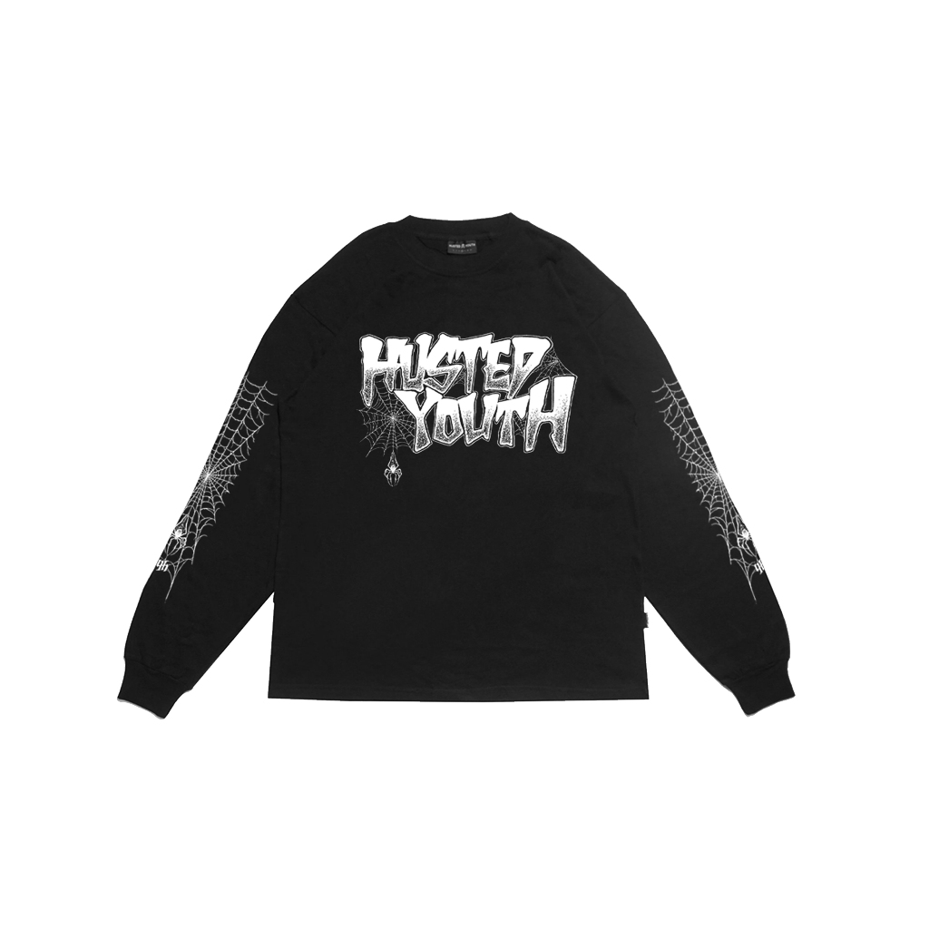 HUSTED KAOS LENGAN PANJANG WARDOV BLACK LONGSLEEVE