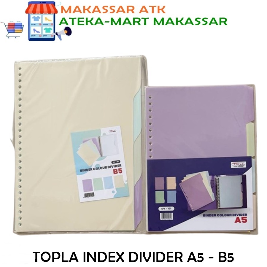 

[1PCS] TOPLA INDEX DIVIDER DV-101 A5 CV-201 B5 PEMBATAS BINDER