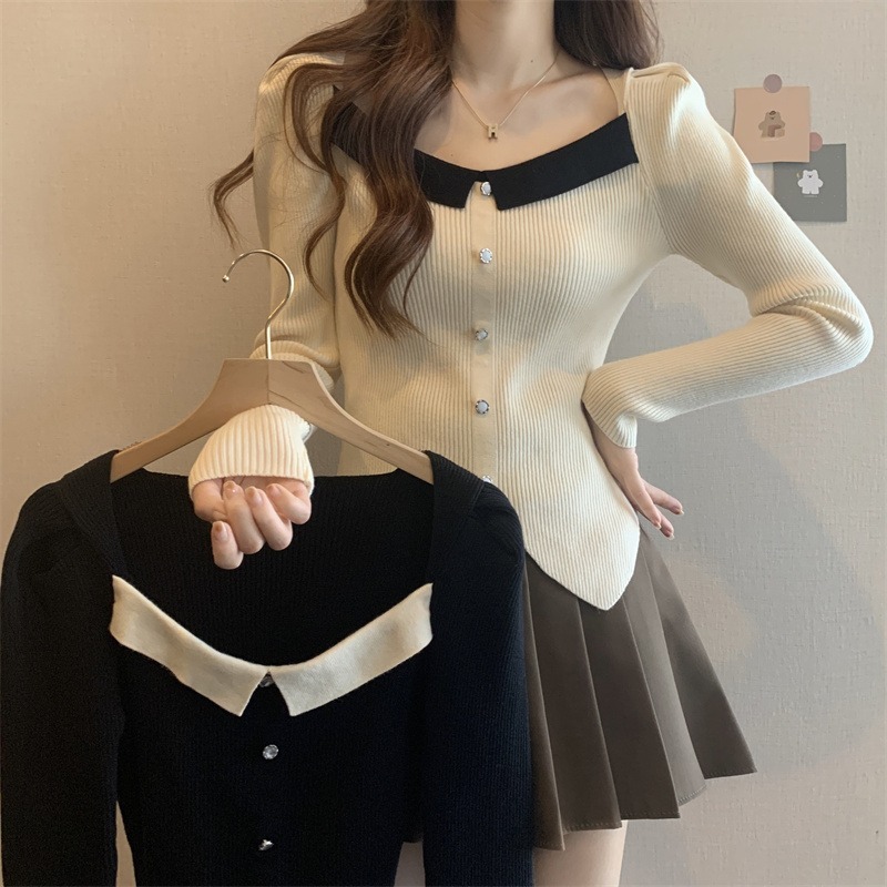 Karley - Sweater Putih Wanita Rajut Oversize Baju Wanita Kekinian Sweater Lucu Blouse Putih