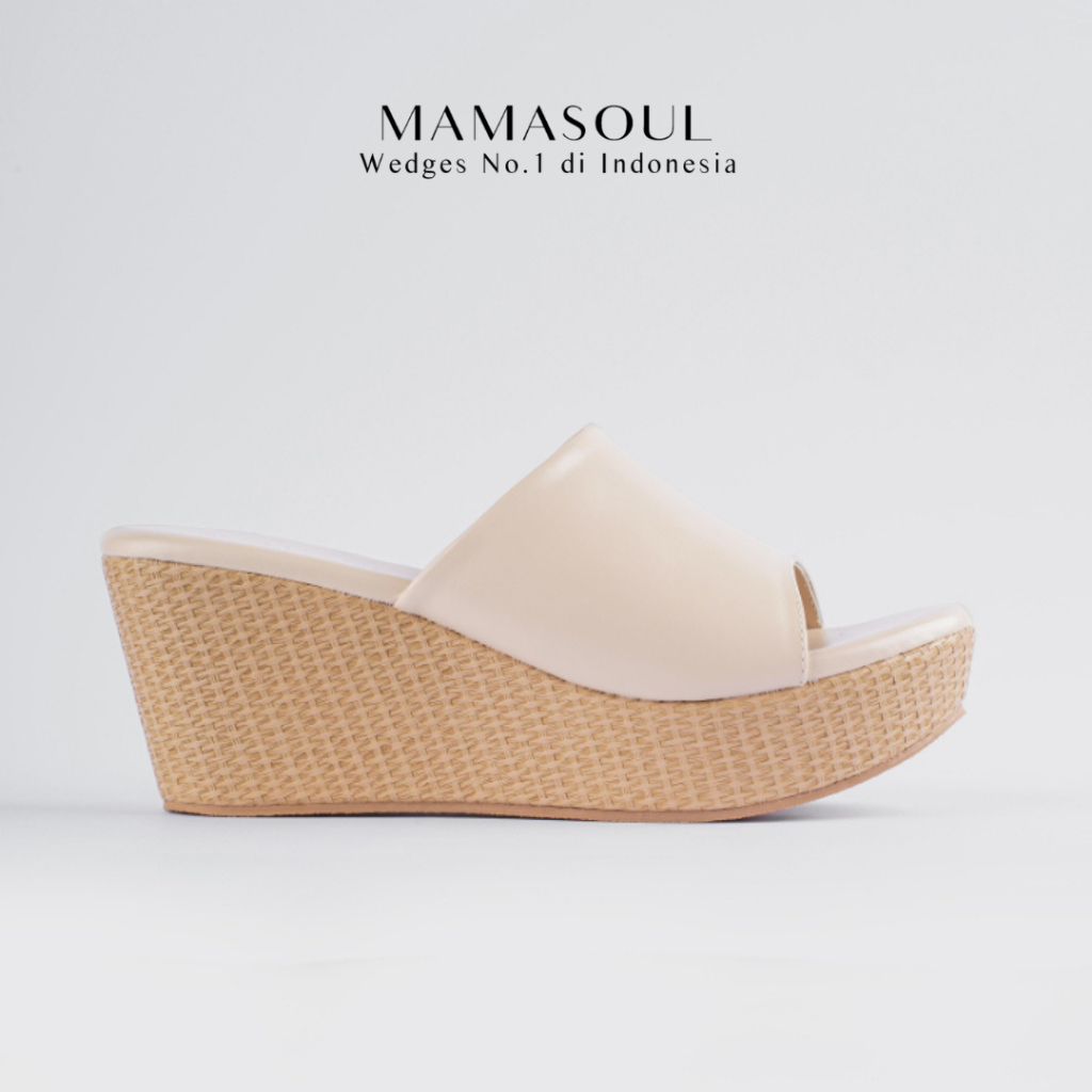 MAMASOUL - Rosa Sandal Wedges Selop Wanita 7 Cm
