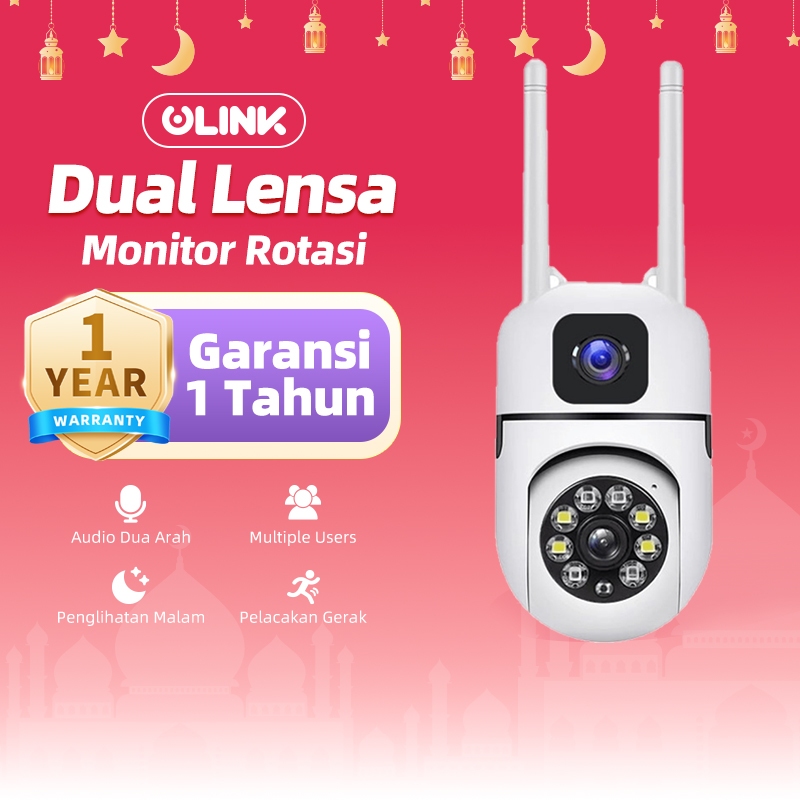 ULINK Y33A 4MP Outdoor Dual Lens CCTV Camera Kecil Tahan Air HD 1080P Wi-Fi Koneksi Nirkabel Penglih