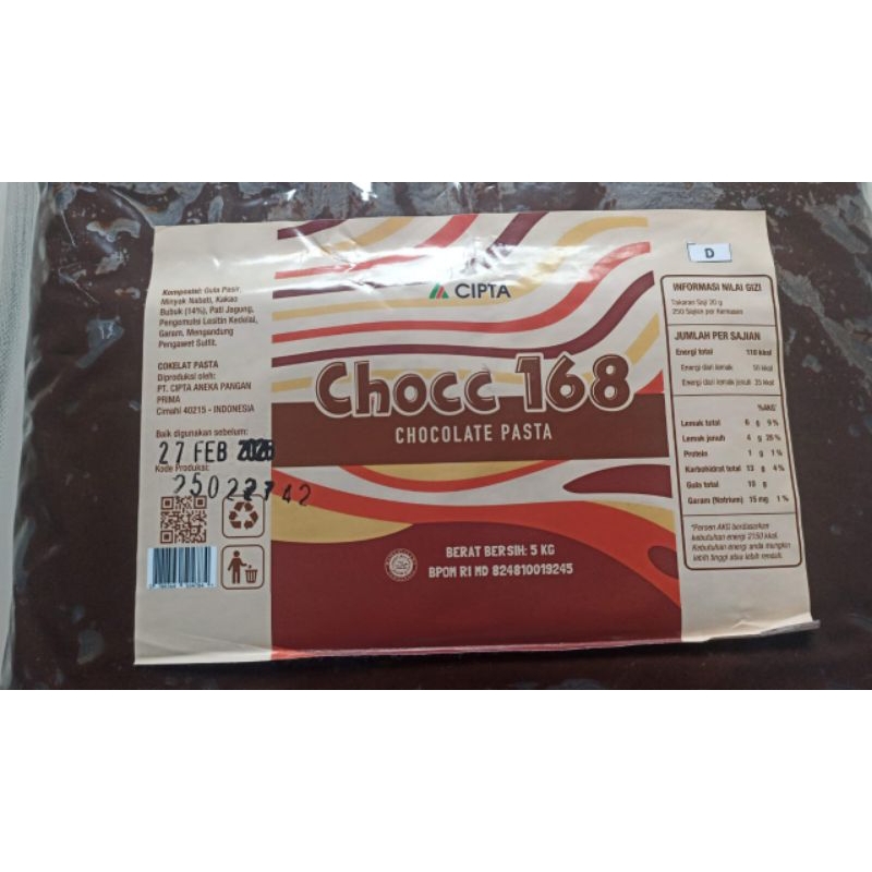 

Chocc 168 Chocolate pasta Berat 5kg