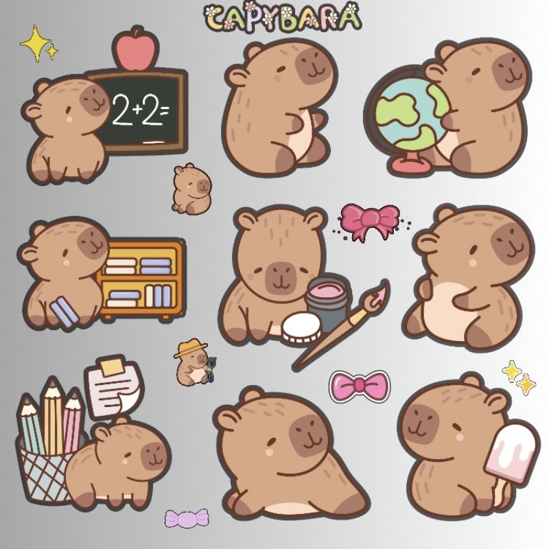 

Sticker Capybara Transparan Vnyl - Waterproof & Cute
