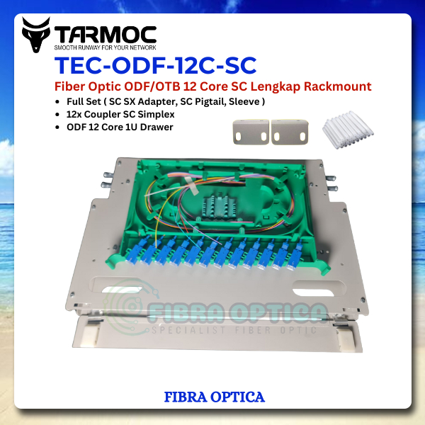 Fiber Optic ODF/OTB 12 Core SC Lengkap Rackmount | ODF 12C SC
