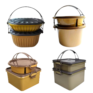 Rantang Plastik Idola 2 Susun Sekat / Rantang Bulat 2 Tingkat Dengan Sekat / Tempat Bekal Makanan