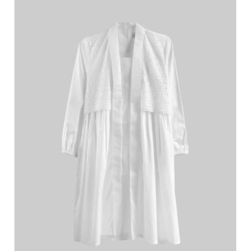 Tunik Katun Putih model Kutubaru Lebaran