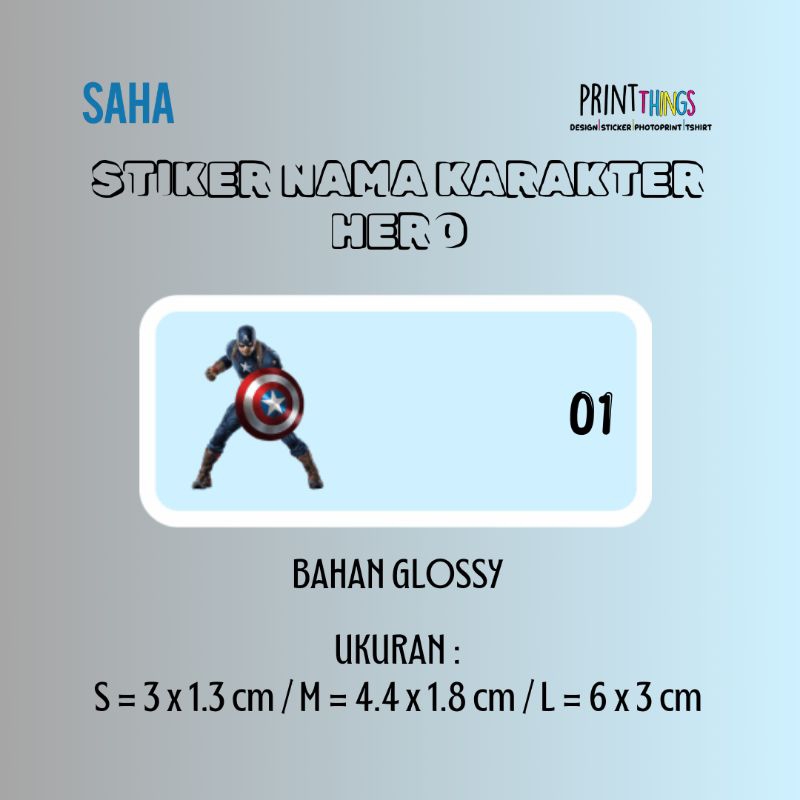 

STIKER NAMA GLOSSY A4 ANEKA MOTIF KARAKTER HERO MARVEL