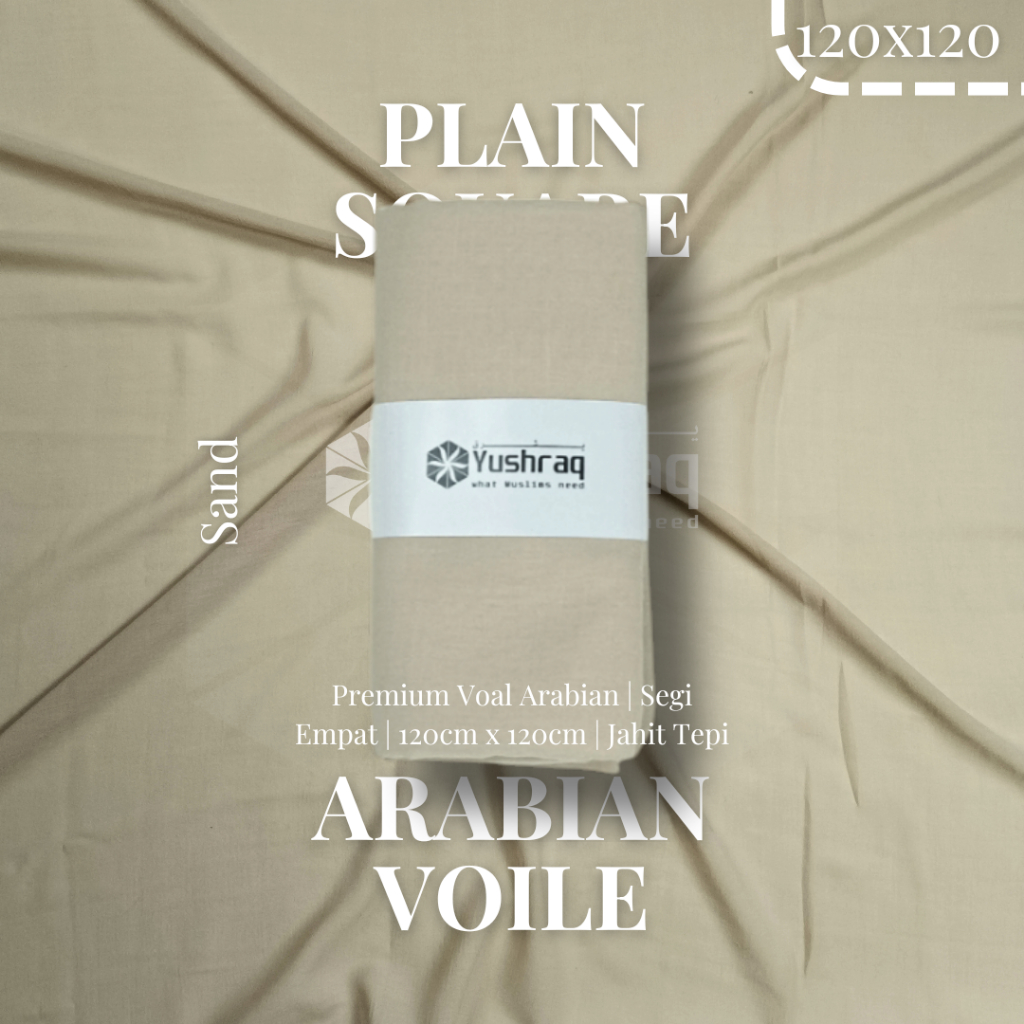 Yushraq - Hijab Voal Arabian Square Segi Empat Polos 120x120