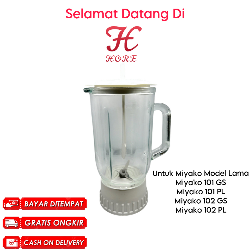 Gelas Blender Jus Miyako Model Lama / 1 Set Jus Miyako Kaca / Mika