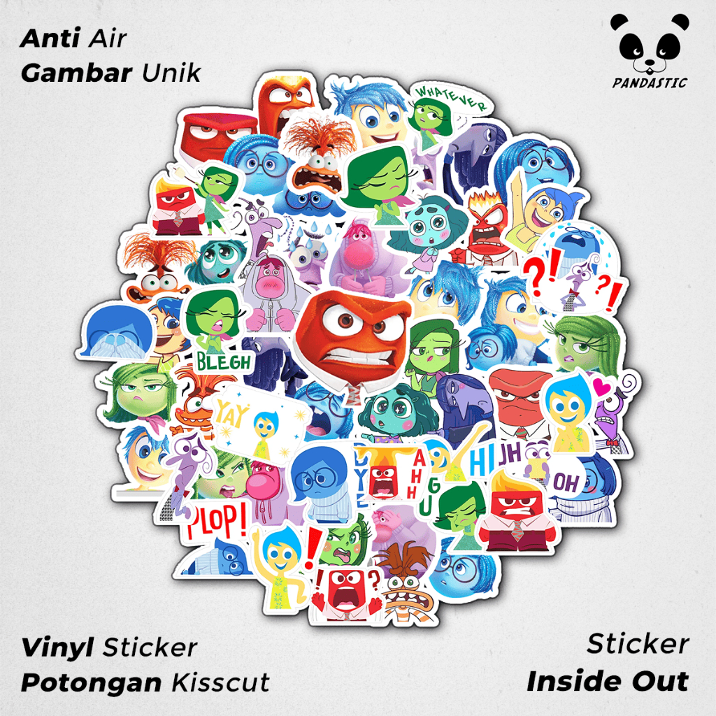 

Stiker Tempel Inside Out Kartun Film Paper Vinyl Dekorasi Laptop Koper Tumbler Kulkas DIY