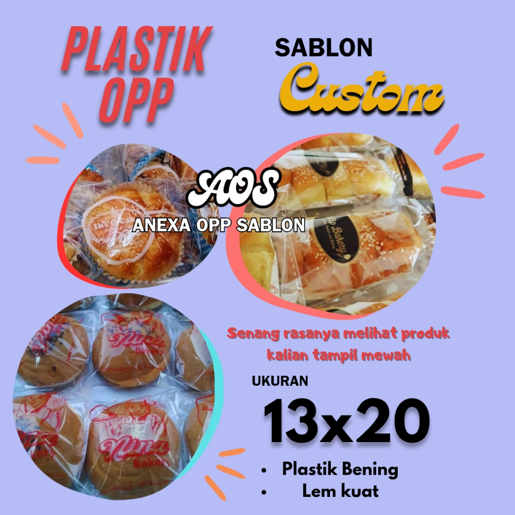 

Plastik OPP LEM 13x20 Sablon 1 warna