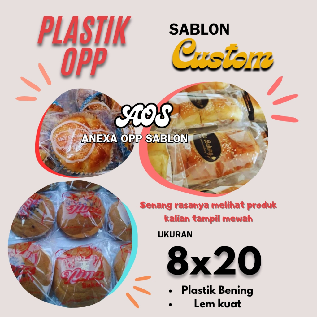 

Plastik OPP LEM 8x20 Sablon1 & 2 warna