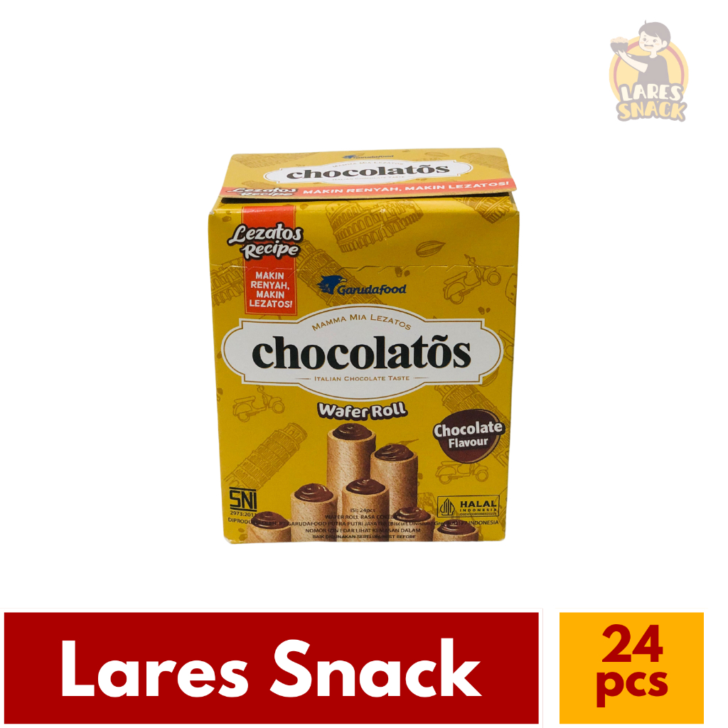 

Chocolatos Box Wafer Roll Rasa Cokelat Isi 24pcs