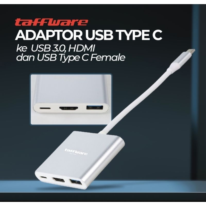 Taffware Adaptor USB Type C 3.1 to USB 3.0 HDMI USB TYPE C