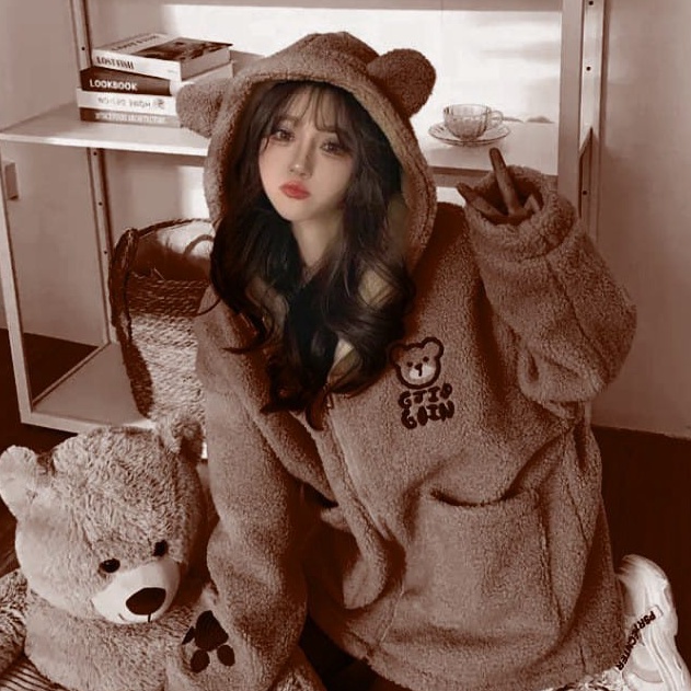 Flash Sale Jaket Wanita Shea Cute Bulu Domba  Jaket Bulu Shea Wanita Pull Bordir  Jaket Bulu