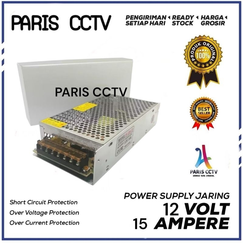 MURNI Power supply PSU 12V 10A 15A 10 ampere 15 a Travo Led strip cctv switcing
