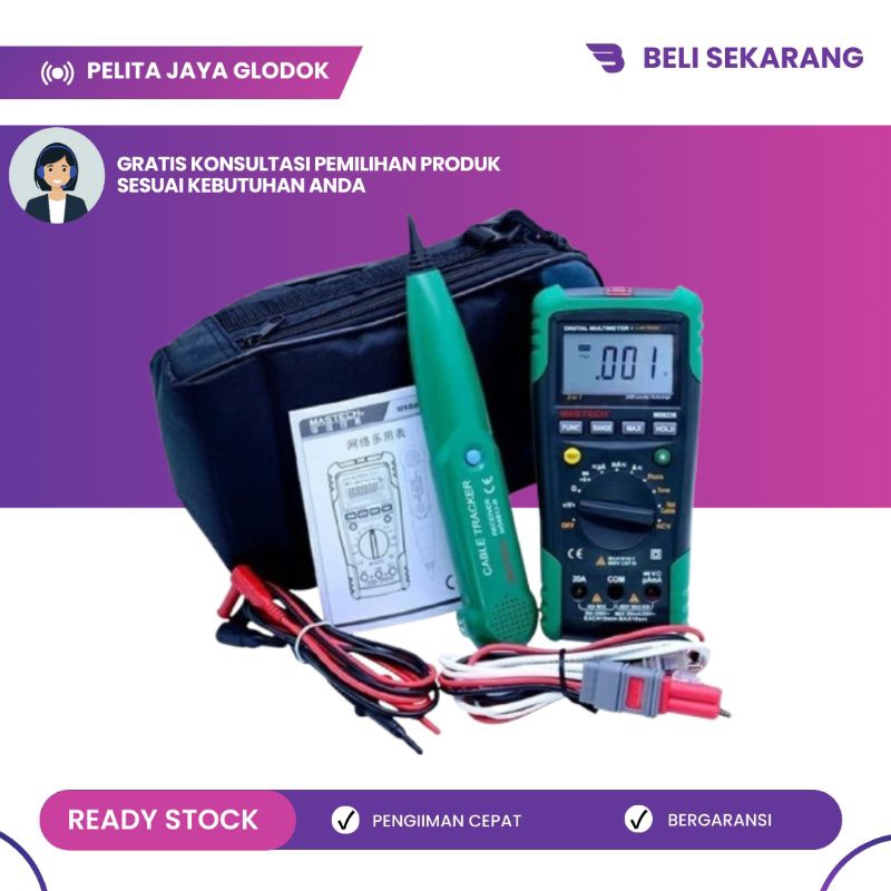 Multimeter MASTECH MS8236 with Cable LAN Tracker Wire Digital Network