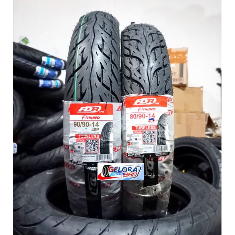 Ban Matic Tubeless FDR Flemino 80/90-14 , 90/90-14 ban montor ring 14 ban beat Vario Mio Fino Scoopy