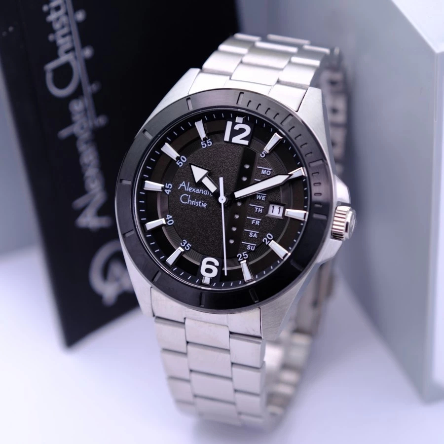 ORIGINAL JAM TANGAN ALEXANDRE CHRISTIE PRIA RANTAI STAINLESS STEEL GARANSI AC 6464 6511 6512 6517 65