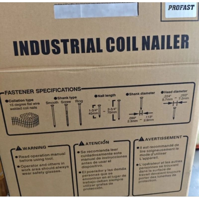 Profast Coil Nailer CN70 / Mesin Gun Paku Tembak Pallet 7cm