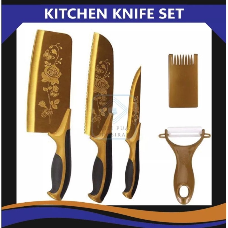 Set Pisau KITCHEN KNIFE  SET GOLD