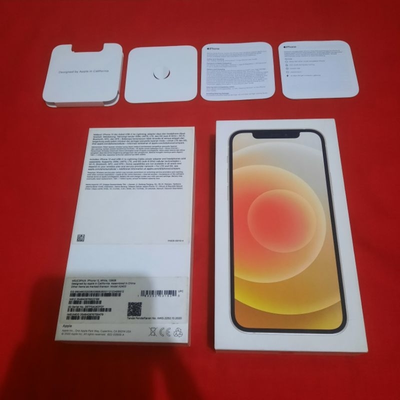 dus box iphone 12 putih  original copotan ibox lengkap manual book