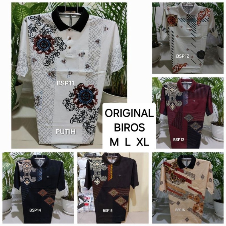 KODE V27S Kaos merk Biros kerah dewasa size M L XL katun halus