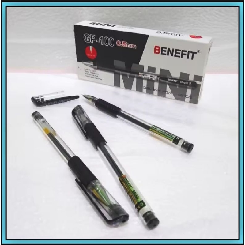 

6 Pcs Pulpen Gel Murah Hitam 0.5 Mm Benefit