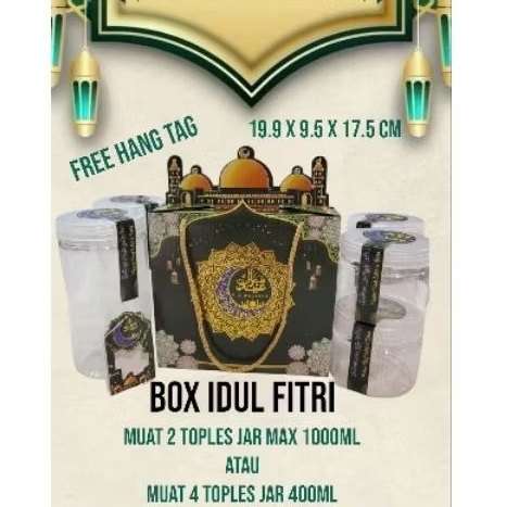 

Box Hijau Idul Fitri untuk 2 toples jar 1000ml