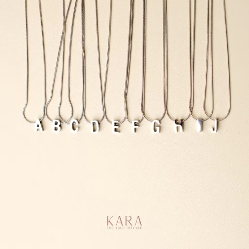 New KARA ALPHIE alphabet charm only without necklace chain / liontin bandul pendant kalung huruf bes