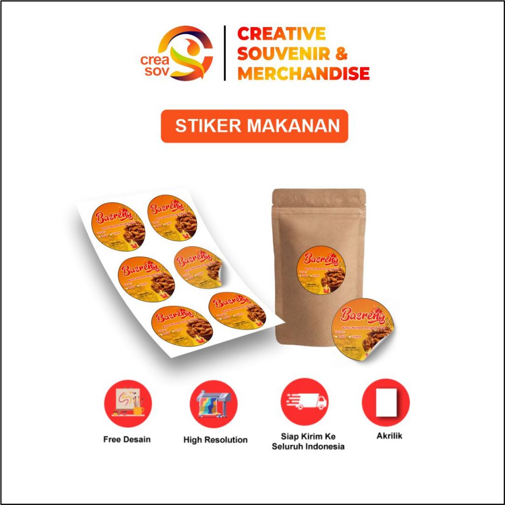 Creasov – Sticker Basreng Cromo Bulat Label Makanan Murah Cetak Stiker Cromo Murah Costum