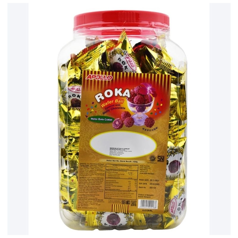 

APOLLO Roka Wafer Ball Chocolate Kemasan 480gr Roka Wafer ball 300gr Roka Wafer Ball Chocolate 90gr