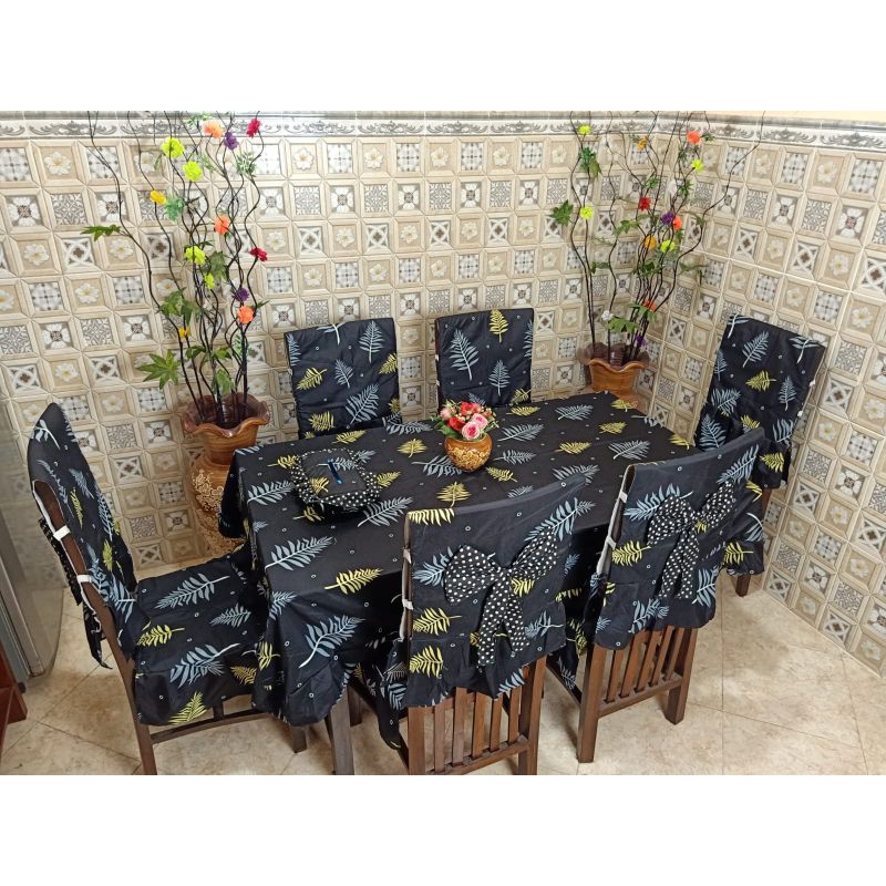 Sarung Kursi set 6 Taplak meja makan