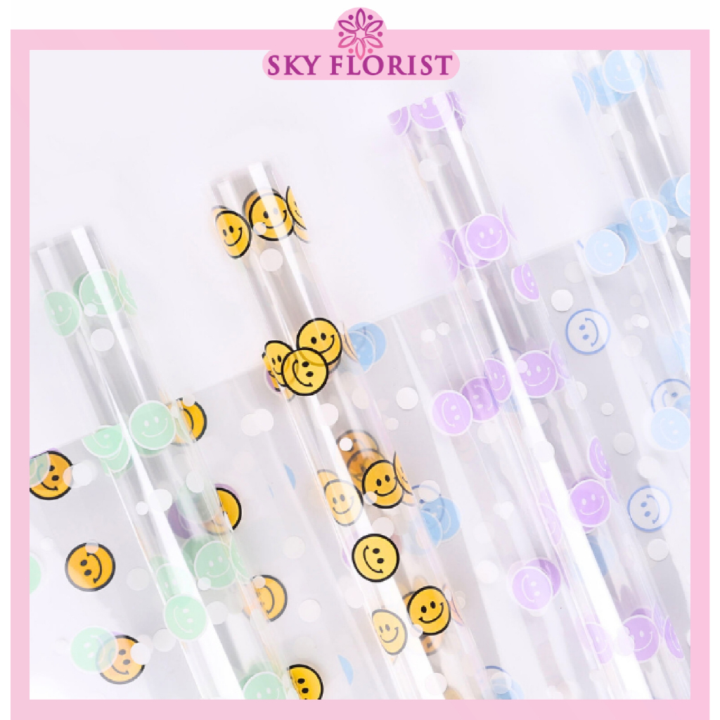 

20 Lembar Kertas Buket Cellophane Transparant Bening Waterproof Flower Wrapping Ecer Perlembar KB64