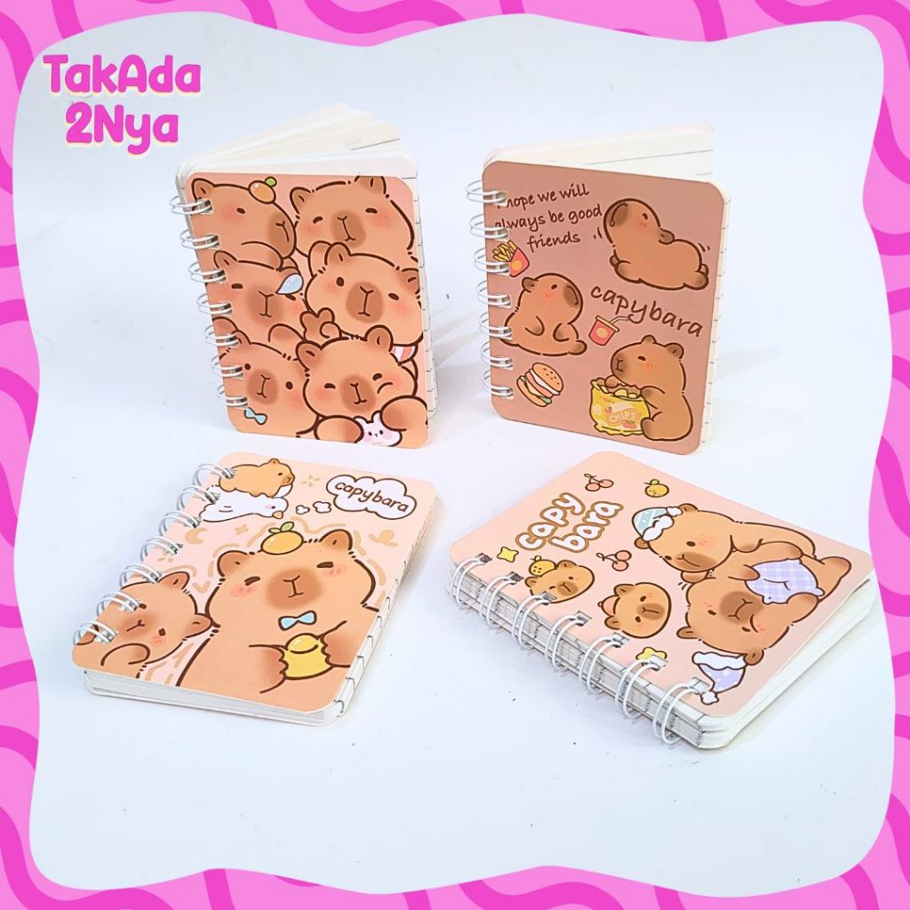 

Notebook Spiral A7 Capybara A-4222 BK-1574 Kawat Hard Cover Catatan Saku Agenda Mini Buku Notepad