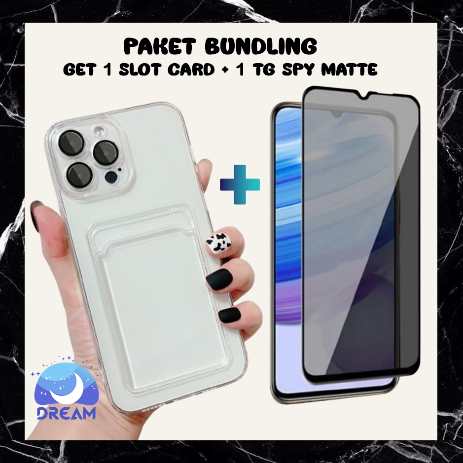[PAKET HEMAT] GET 1 CASE SLOT CARD + ANTI GORES SPY FOR INFINIX SMART 5 SMART 6 SMART 7 SMART 8 PRO 