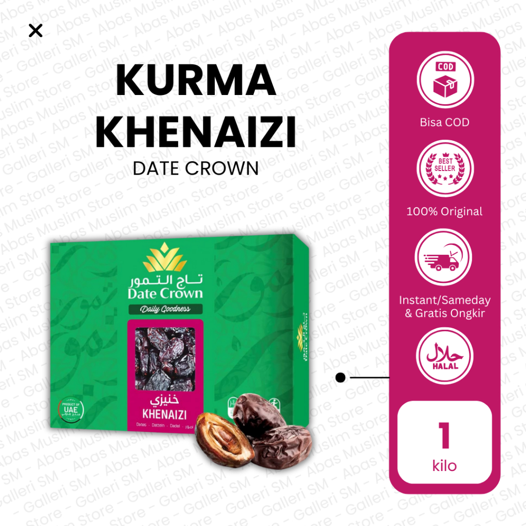 

Kurma Khenaizi Date Crown 1kg Asli Premuim Tamr Kenaizi Organik Original 100%