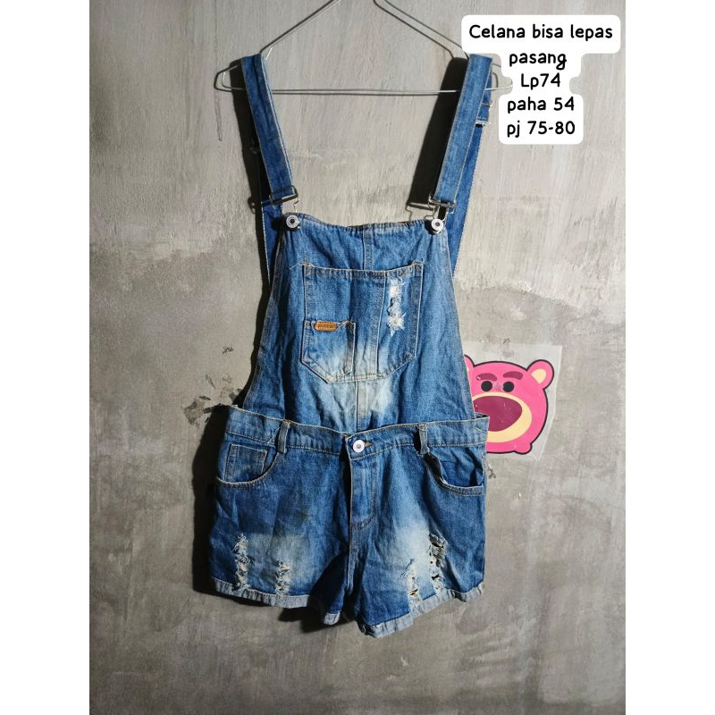 jumsuit jens pendek jumpsuit pendek jumbo baju kodok wanita celana pendek hotpans wanita